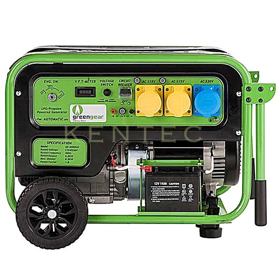 Greengear GE-5000 LPG Only Generator - AVR - Electric Start