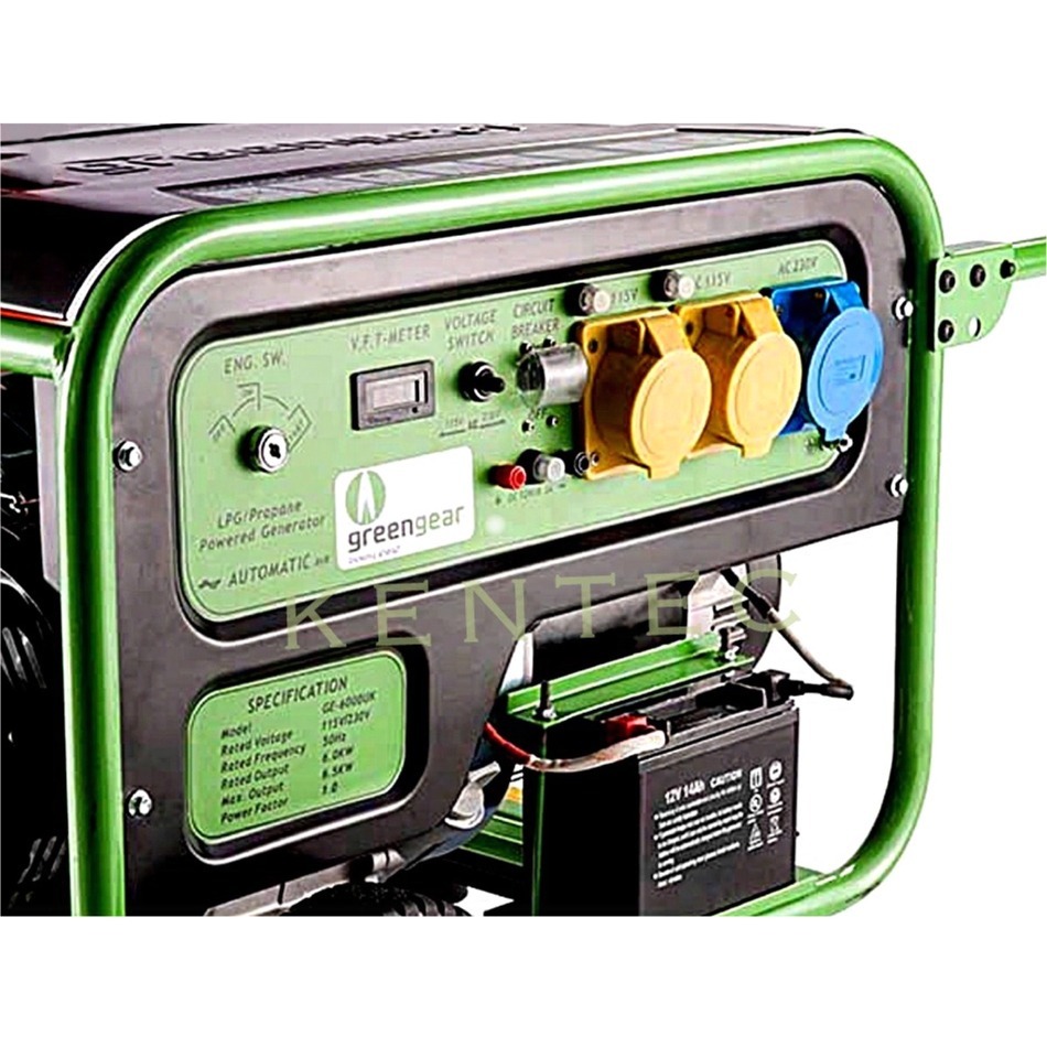 Temerity motor jungle Greengear GE-5000 LPG Only +AVR +Electric Start - LPG Generator