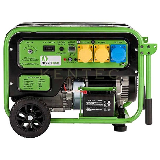 Greengear GE-7000 LPG Only Generator - AVR - Electric Start